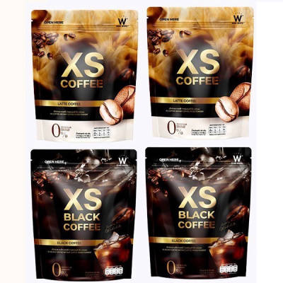 รวม XS Coffee เอ็กซ์เอส กาแฟ ลาเต้ & Black กาแฟ ดำ โปร 4 กล่อง วิ้งไวท์ วิงค์ไวท์